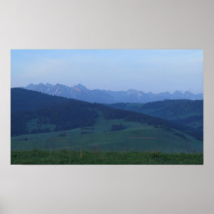 Großartiger Sonnenaufgang, Aussicht auf die Tatra Poster