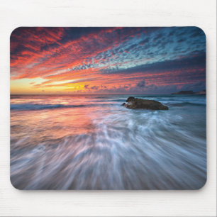 Großartiger Steinstrand des Sonnenuntergang- , EL Mousepad