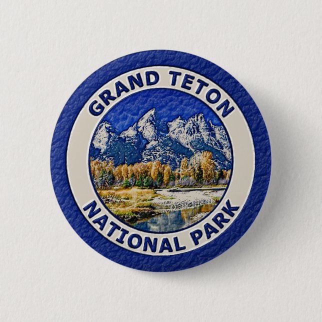 Großartiger Teton Nationalpark Button (Vorderseite)