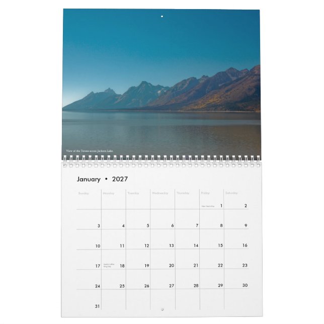 Großartiger Teton und Yellowstone-Kalender Kalender (Jan 2027)