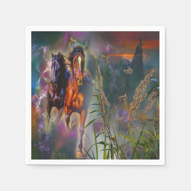 Großartiger Western Horse Napkins Serviette (Vorderseite)