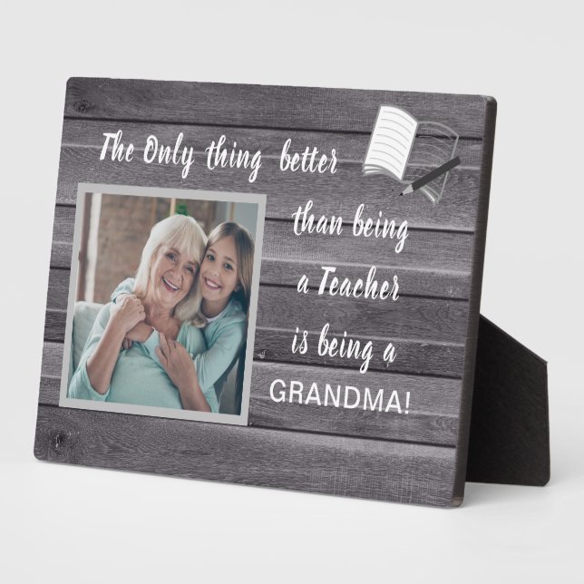 Großartiges Geschenk! Teacher-Grandma Foto Plaque Fotoplatte (Seite)
