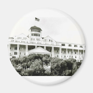 Großartiges Hotel, Mackinac Insel, Schwarzweiss Magnet