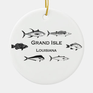 Großartiges Insel-Louisiana-Tiefsee-Fischen Keramik Ornament