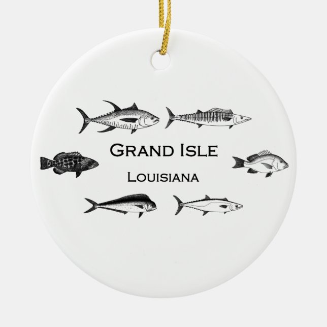 Großartiges Insel-Louisiana-Tiefsee-Fischen Keramik Ornament (Vorne)