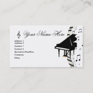 Großartiges Klavier Keyboardn Musiknoten und Visitenkarte