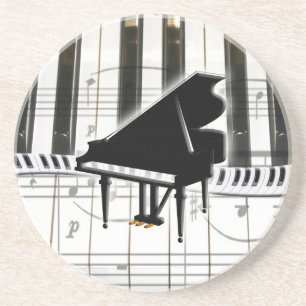Großartiges Klavier-Tastatur und Musiknoten Getränkeuntersetzer