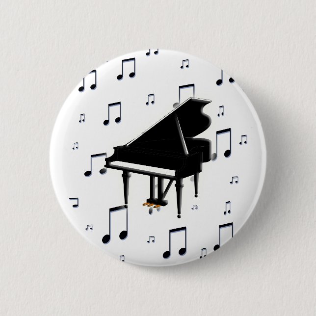 Großartiges Klavier und Musiknoten Button (Vorderseite)