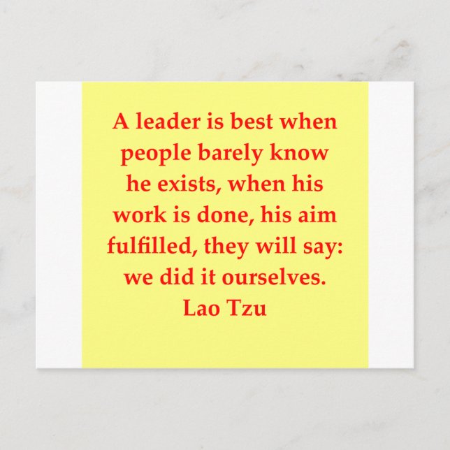 großartiges Lao Tzu Zitat Postkarte (Vorderseite)
