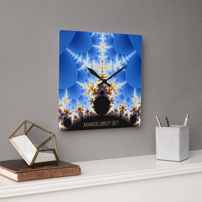 Großartiges Mandelbrot-Fraktal Quadratische Wanduhr (Büro)