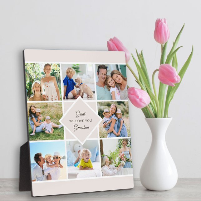 Großartiges Oma Wir Liebe Sie 8 Collage Creme Fotoplatte (Von Creator hochgeladen)