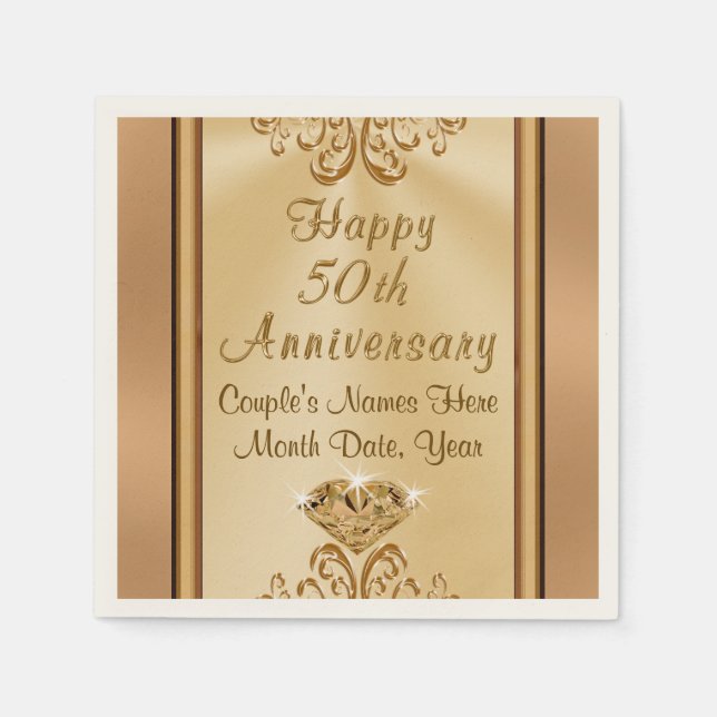 Großartiges Personalisiertes 50-jähriges Jubiläum  Serviette (Vorderseite)