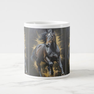 großartiges schwarzes Pferd Jumbo-Tasse