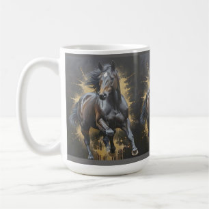 großartiges schwarzes Pferd Kaffeetasse