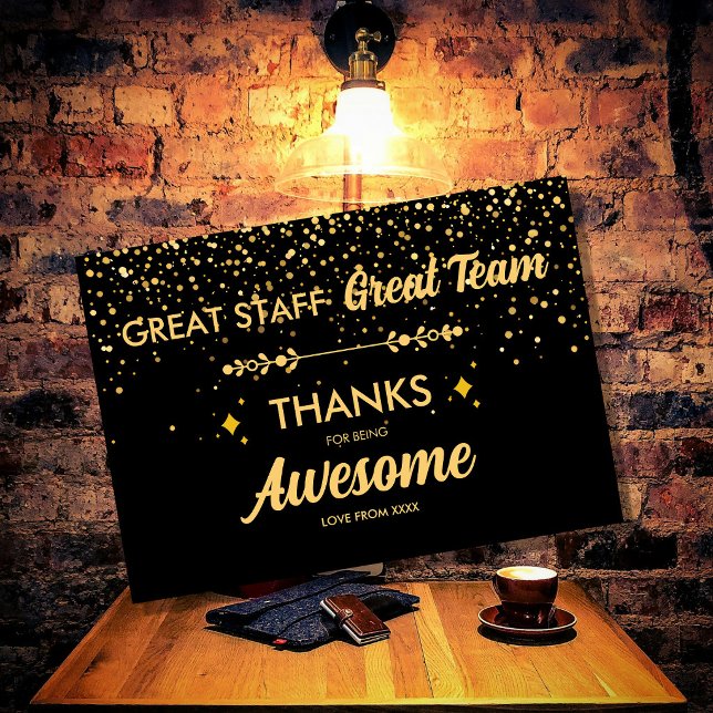 Großartiges Team Großartiges Personal Danke Schild (Von Creator hochgeladen)