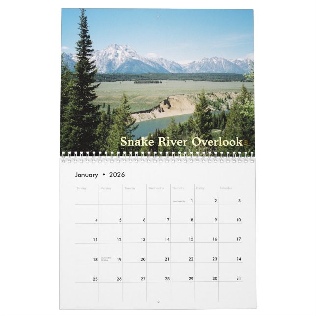 Großartiges Tetons von Kalender Yellowstone 2015 (Jan 2026)