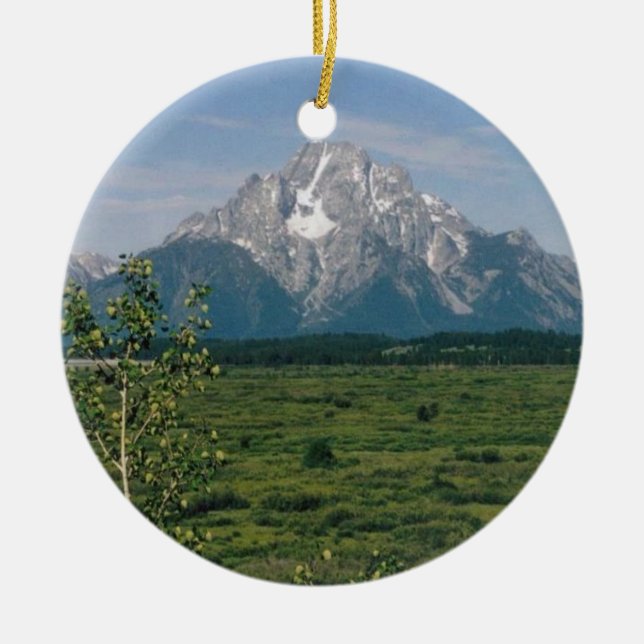 Großartiges Tetons- Wyoming Keramik Ornament (Vorne)