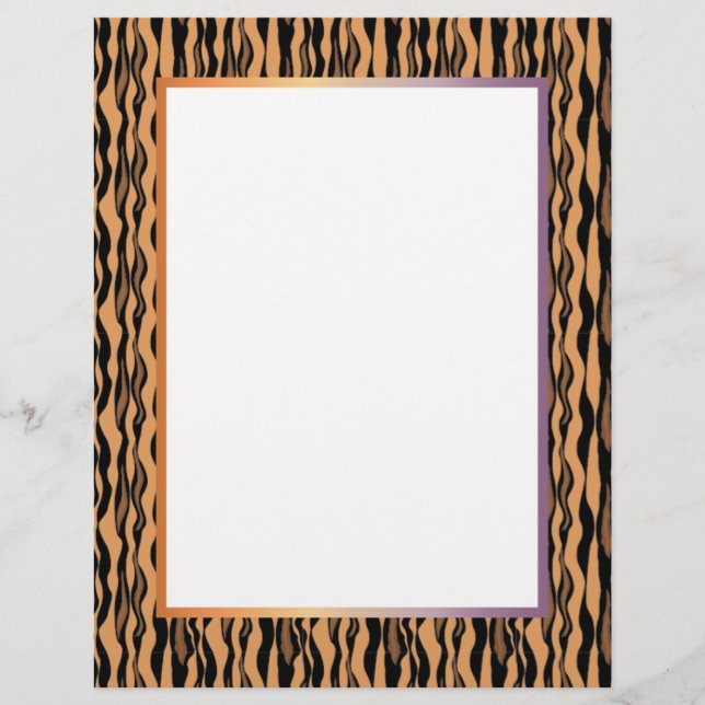 Großartiges Tiger Print Border Stationery (Vorderseite)