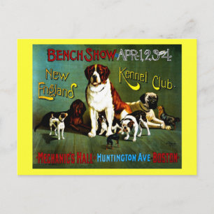 Großartiges Vollfarbenposter 1890 Vintager Hunde Postkarte