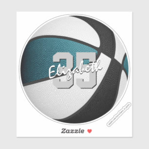 Großauftrag oder Single aquamariner Basketball Aufkleber