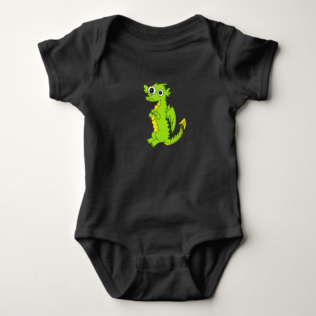 Großäugiger Cartoon-Drache Baby Top (Vorderseite)
