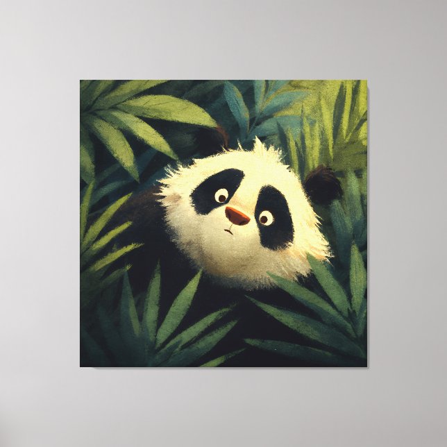 Großäugiger Panda Laub Blick Leinwanddruck (Vorderseite)