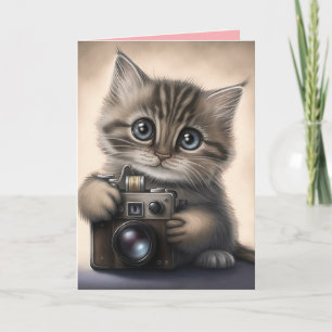 GROSSÄUGIGES NIEDLICHES KÄTZCHEN KATZE VALENTINSTA KARTE
