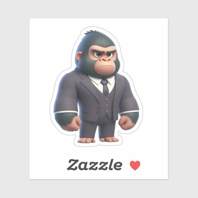 Großbosse Gorilla, cooler Gorilla Aufkleber (Blatt)