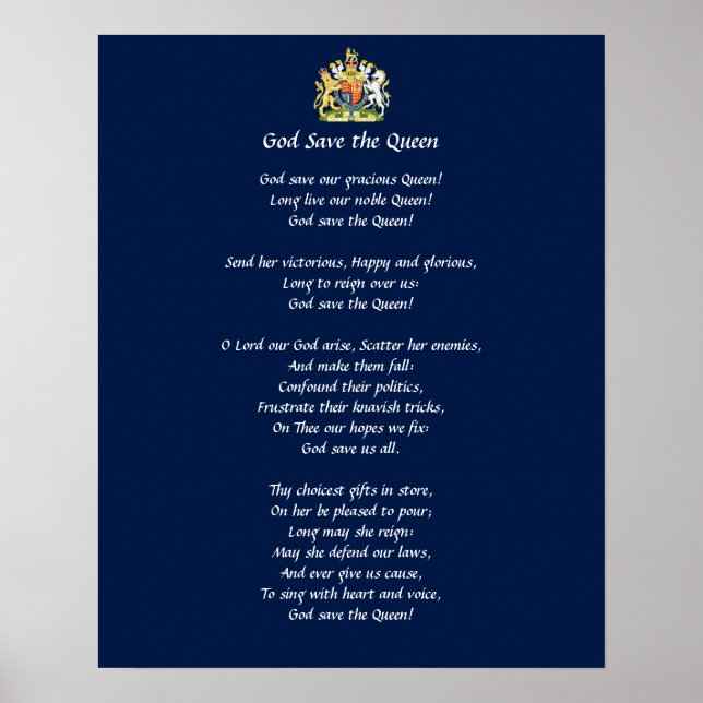 Großbritannien Anthem Poster (Gott Rettete die Kön (Vorne)