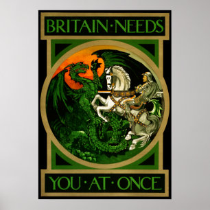 Großbritannien benötigt Sie sofort, WWI britisches Poster