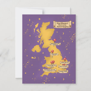 Großbritannien Die Spuk Orte Karte.