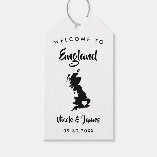 Großbritannien England Wedding Welcome Bag Tag, Ka Geschenkanhänger (Vorderseite)