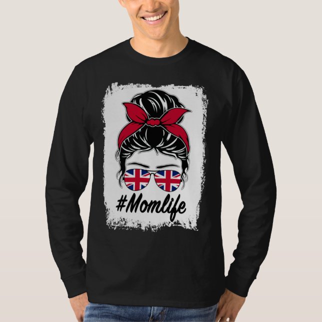 Großbritannien-Flagge Britische Mama Ungesteckter  T-Shirt (Vorderseite)