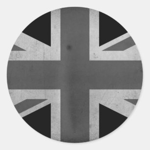 Großbritannien-Flagge BW Runder Aufkleber
