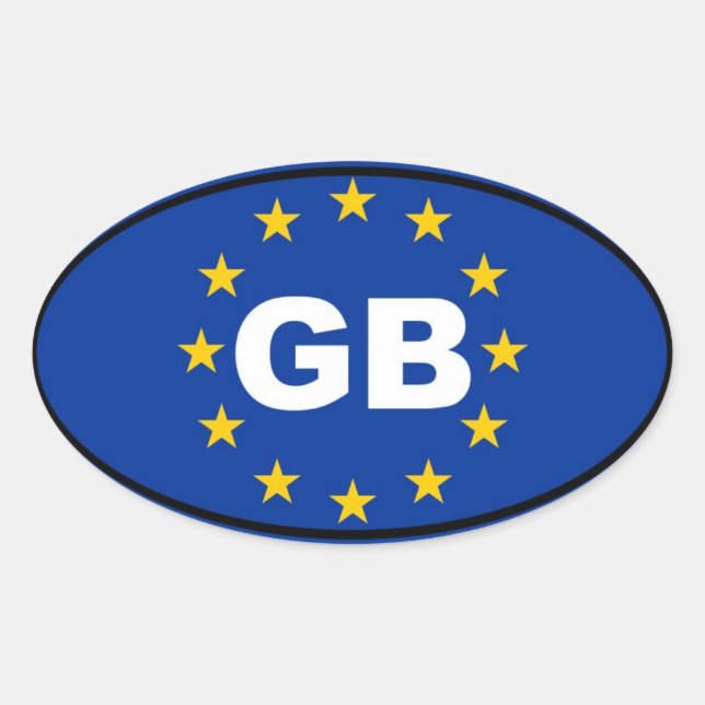 Großbritannien - GB - Oval der europäischen Gewerk Ovaler Aufkleber (Vorderseite)