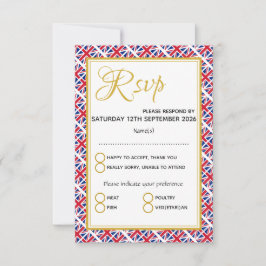 Großbritannien GROSSBRITANNIEN Custom Wedding RSVP Karte