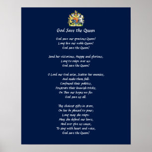 Großbritannien-Hymnen-Plakat (God Save the Queen) Poster
