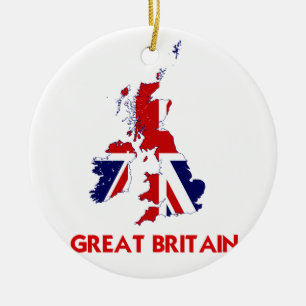 GROSSBRITANNIEN-KARTE KERAMIKORNAMENT