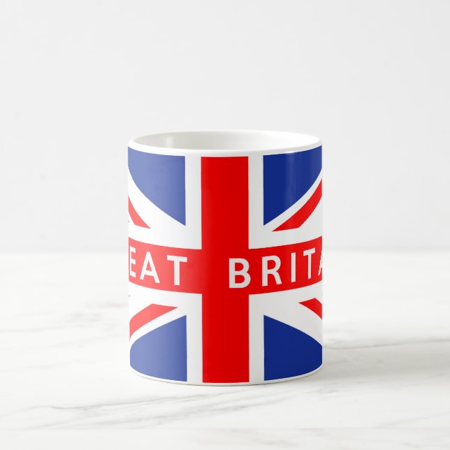 Großbritannien-Landesflaggesymbol-Namentext Kaffeetasse (Mittel)