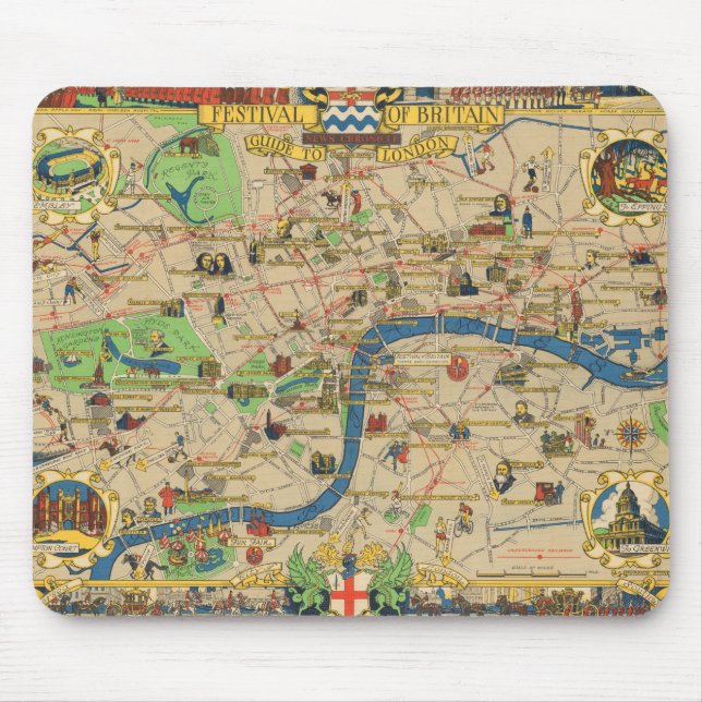 Großbritannien: Leitfaden zu London Map Mousepad (Vorne)