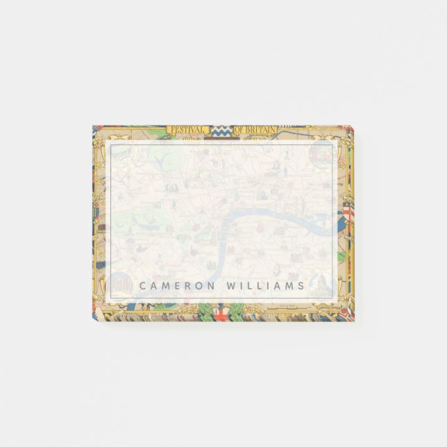 Großbritannien: Leitfaden zu London Map Post-it Klebezettel (Vorderseite)