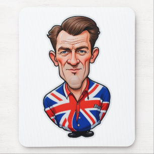 Großbritannien Männerkarikatur mit Flagge der Unio Mousepad