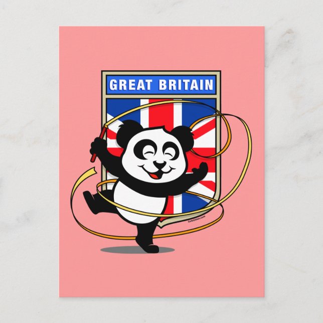 Großbritannien Rhythmische Gymnastik Panda Postkarte (Vorderseite)