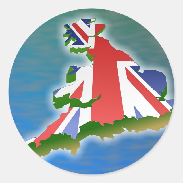 Großbritannien Runder Aufkleber (Vorderseite)