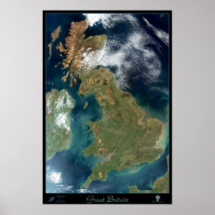 Großbritannien-Satellitenplakat Poster