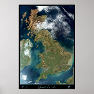 Großbritannien-Satellitenposter Poster