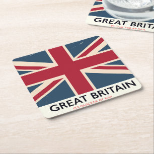 Großbritannien "Sein schneller per Bahn" Vintage-P Rechteckiger Pappuntersetzer