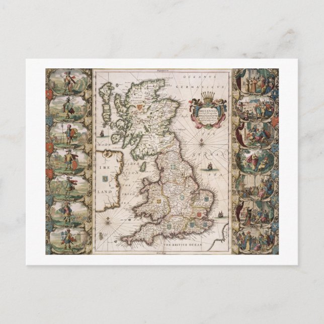 Großbritannien, so wie es in der Zeit der Englände Postkarte (Vorderseite)