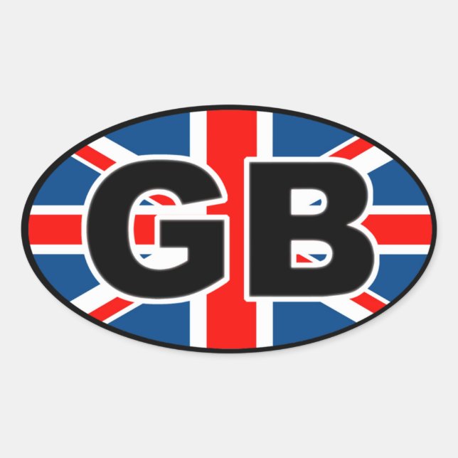 Großbritannien-Sticker Ovaler Aufkleber (Vorderseite)