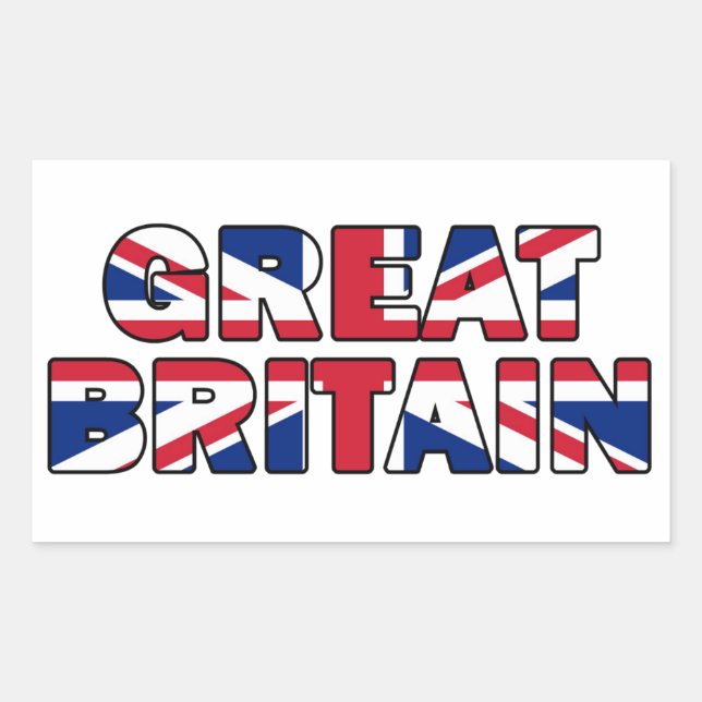 Großbritannien-Sticker Rechteckiger Aufkleber (Vorderseite)